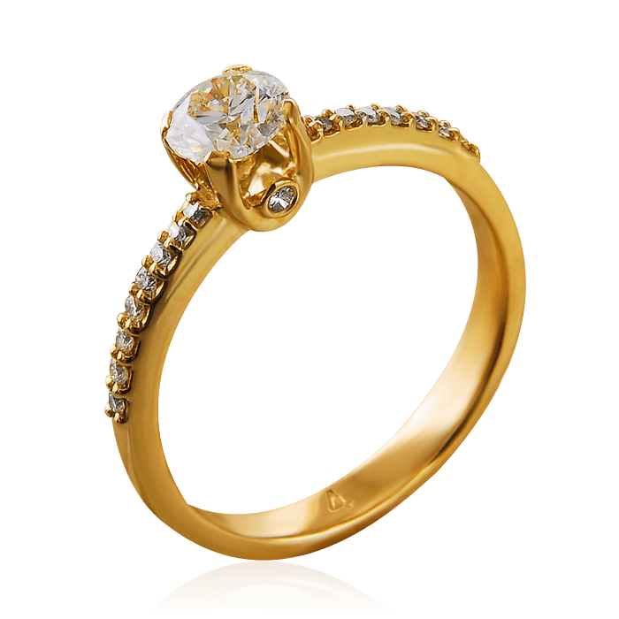 Кольцо с бриллиантами из красного золота 585 (арт. 39309)