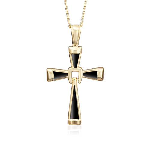 Крест без вставок из желтого золота 585 пробы (арт. 84112)