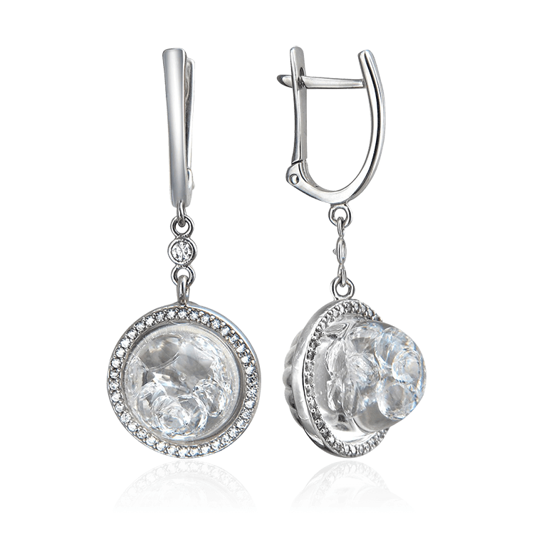 

Серьги с фианитами из серебра 925 пробы