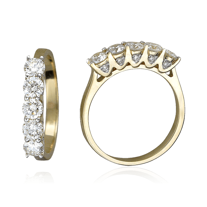 Кольцо с бриллиантами из желтого золота 585 (арт. 68739)