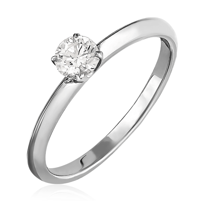 Кольцо с 1 бриллиантом в белом золоте 585 (арт. 48871)
