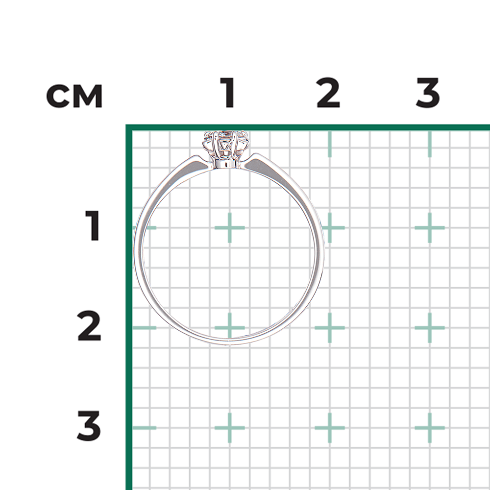 Кольцо с 1 бриллиантом из белого золота 585, фото № 3
