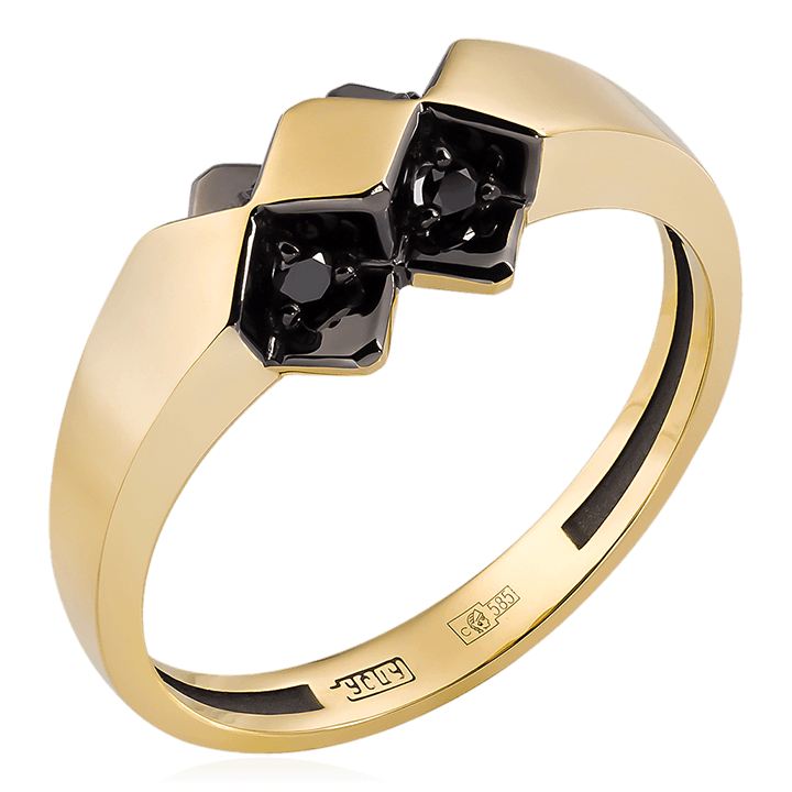 Кольцо с бриллиантами из желтого золота 585 (арт. 72297)