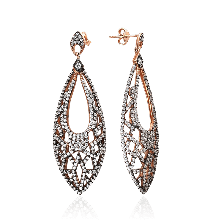 

Серьги с цирконом из серебра 925 пробы