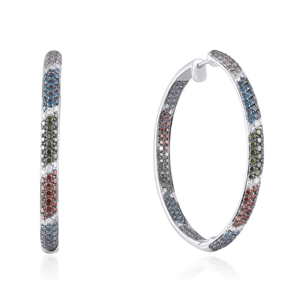 Серьги с бриллиантами из белого золота 585 пробы (арт. 133631)