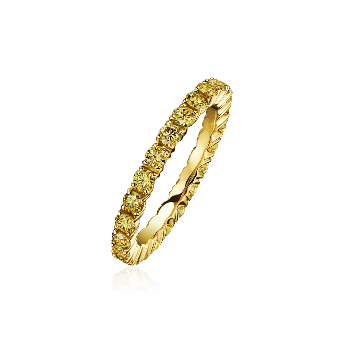 Кольцо с бриллиантами из желтого золота 585 пробы (арт. 99488)