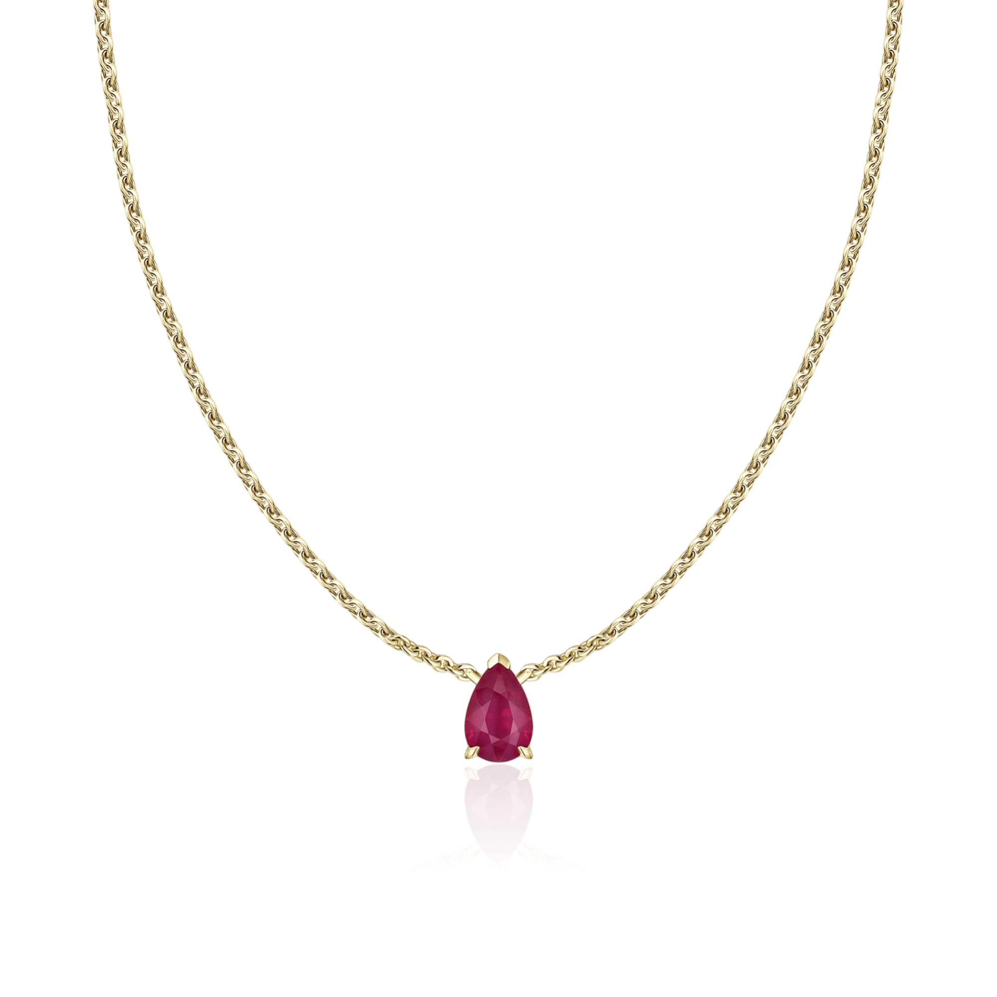 Колье с рубином из желтого золота 585 пробы (арт. 134681)