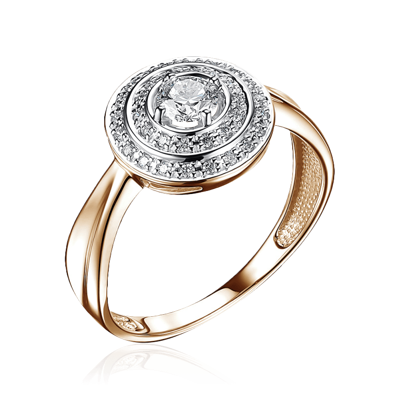 Кольцо с бриллиантами из красного золота 585 пробы (арт. 93508)