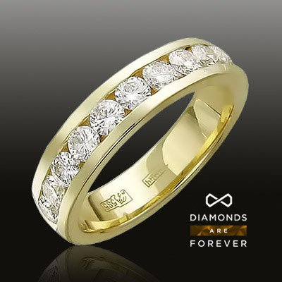 Кольцо дорожка с бриллиантами из желтого золота 585, фото № 1