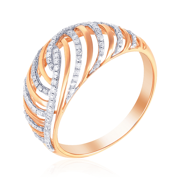 Кольцо с бриллиантами из красного золота 585 (арт. 51704)