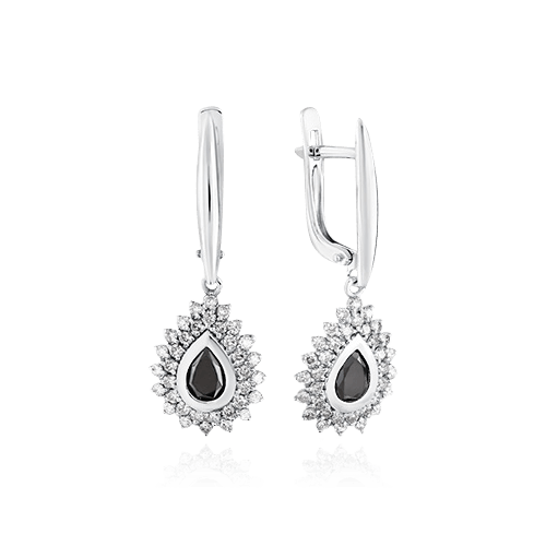 Серьги с бриллиантами из белого золота 585 пробы (арт. 60236)