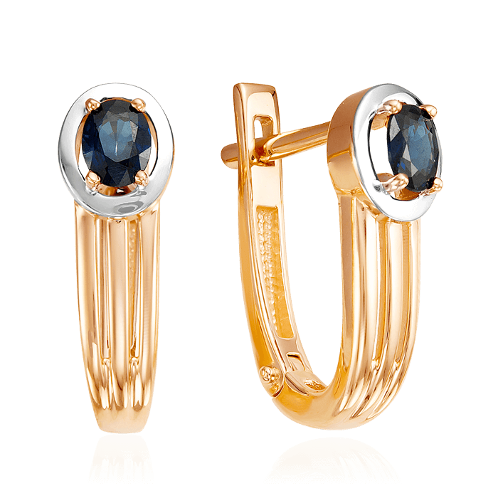 

Серьги с сапфиром из красного золота 585 пробы