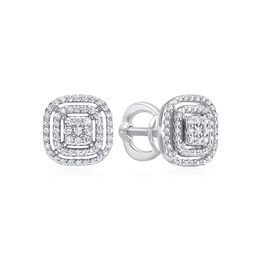 Серьги с бриллиантами из белого золота 585 пробы (арт. 107040)