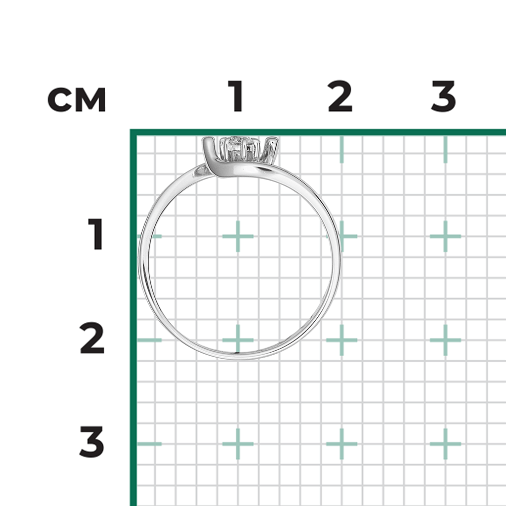 Кольцо с 1 бриллиантом из белого золота 585, фото № 3