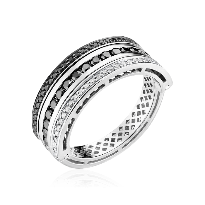 Кольцо с бриллиантами из белого золота 585 пробы (арт. 99990)