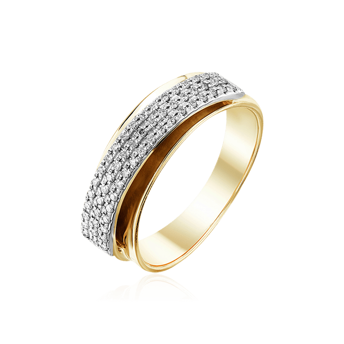 Кольцо с бриллиантами из желтого золота 585 (арт. 63358)