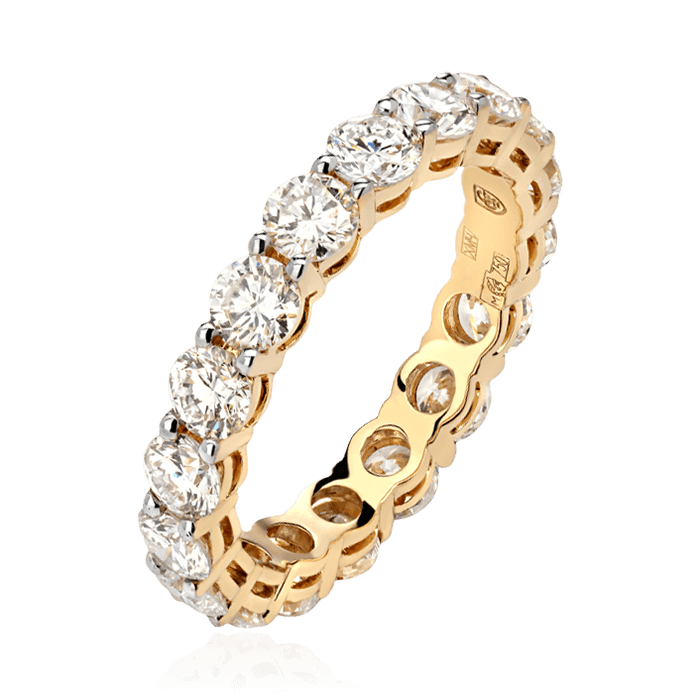 Кольцо с бриллиантами из желтого золота 750, фото № 1