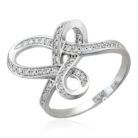 Кольцо с бриллиантами из белого золота 750 (арт. 18634)