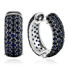 Серьги с сапфиром из белого золота 585 пробы (арт. 66630)