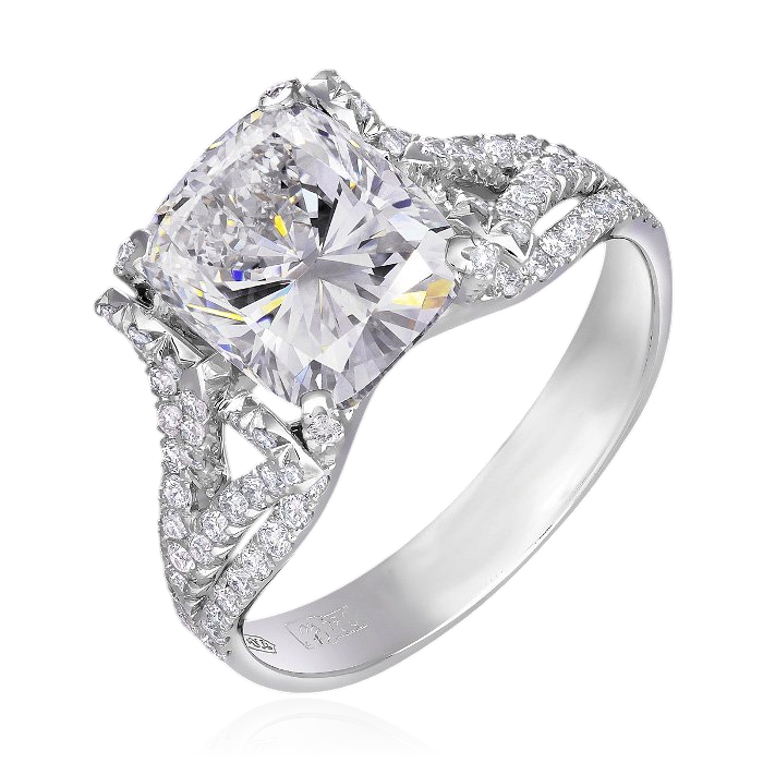 Кольцо с бриллиантами из белого золота 750, фото № 1