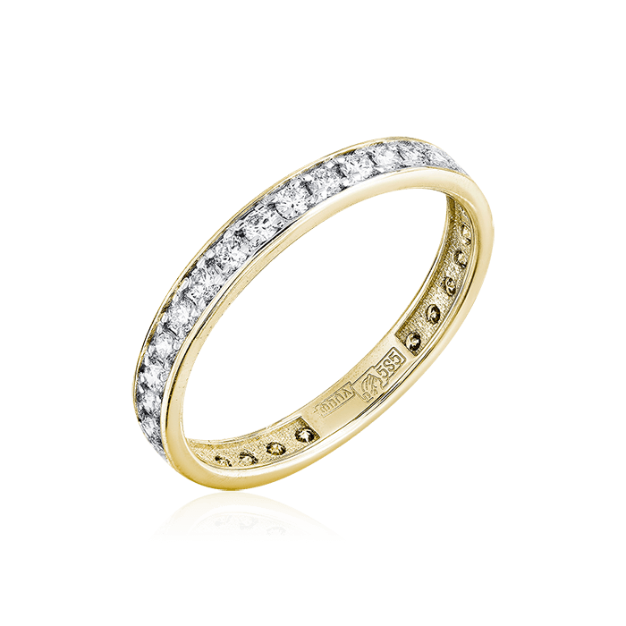 Кольцо с бриллиантами из желтого золота 585 (арт. 72761)