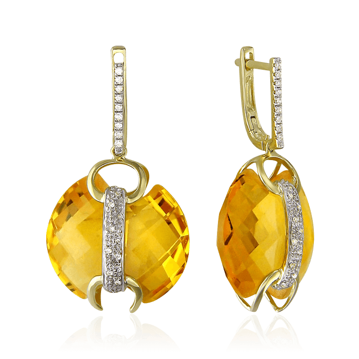 Желтые серьги-подвески simone rocha из серебра (желтый) купить в интернет-магази