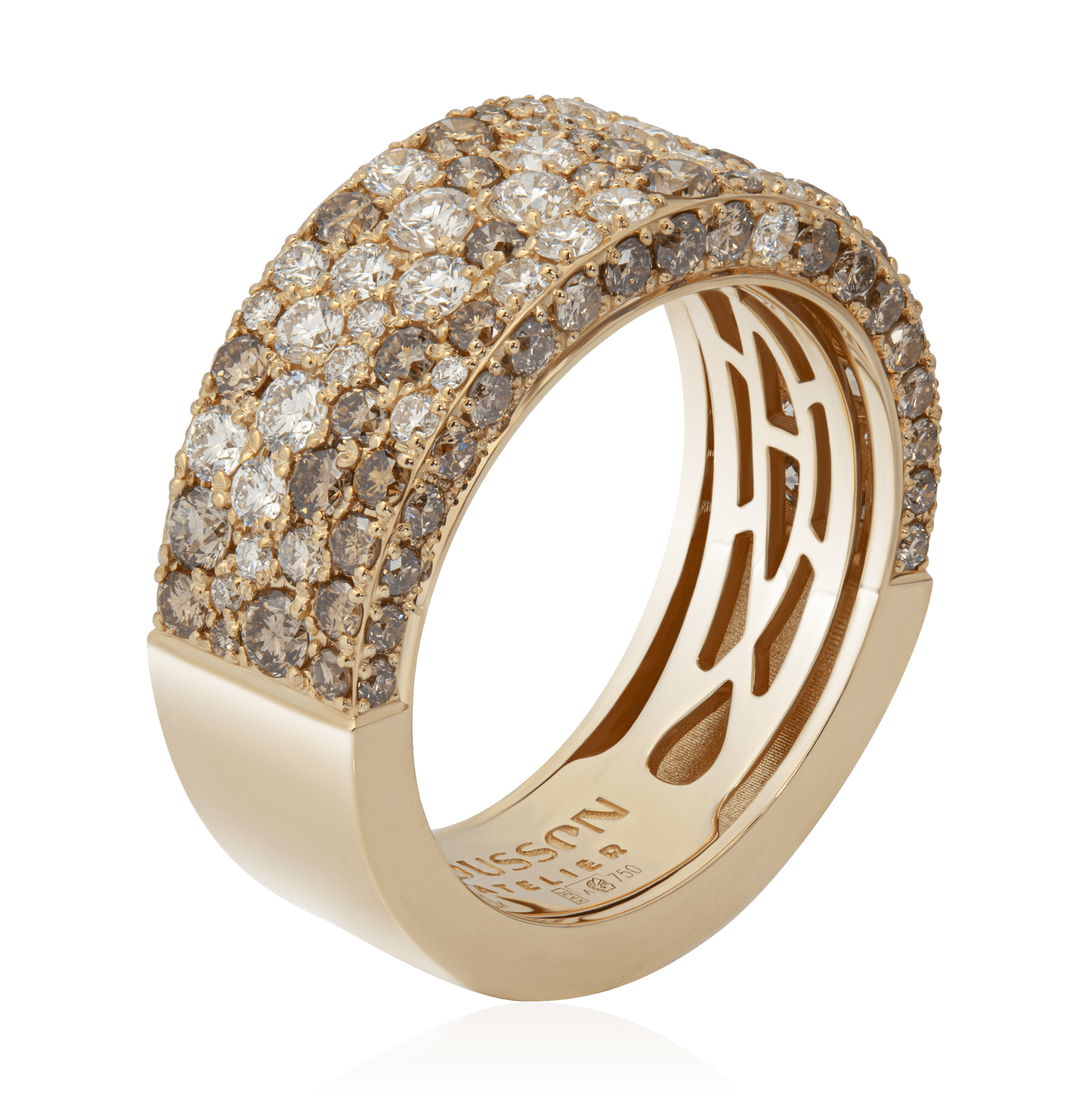 Кольцо с бриллиантами из желтого золота 750 (арт. 89938)