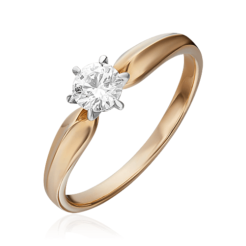 Кольцо с бриллиантами из комбинированного золота 585, фото № 1