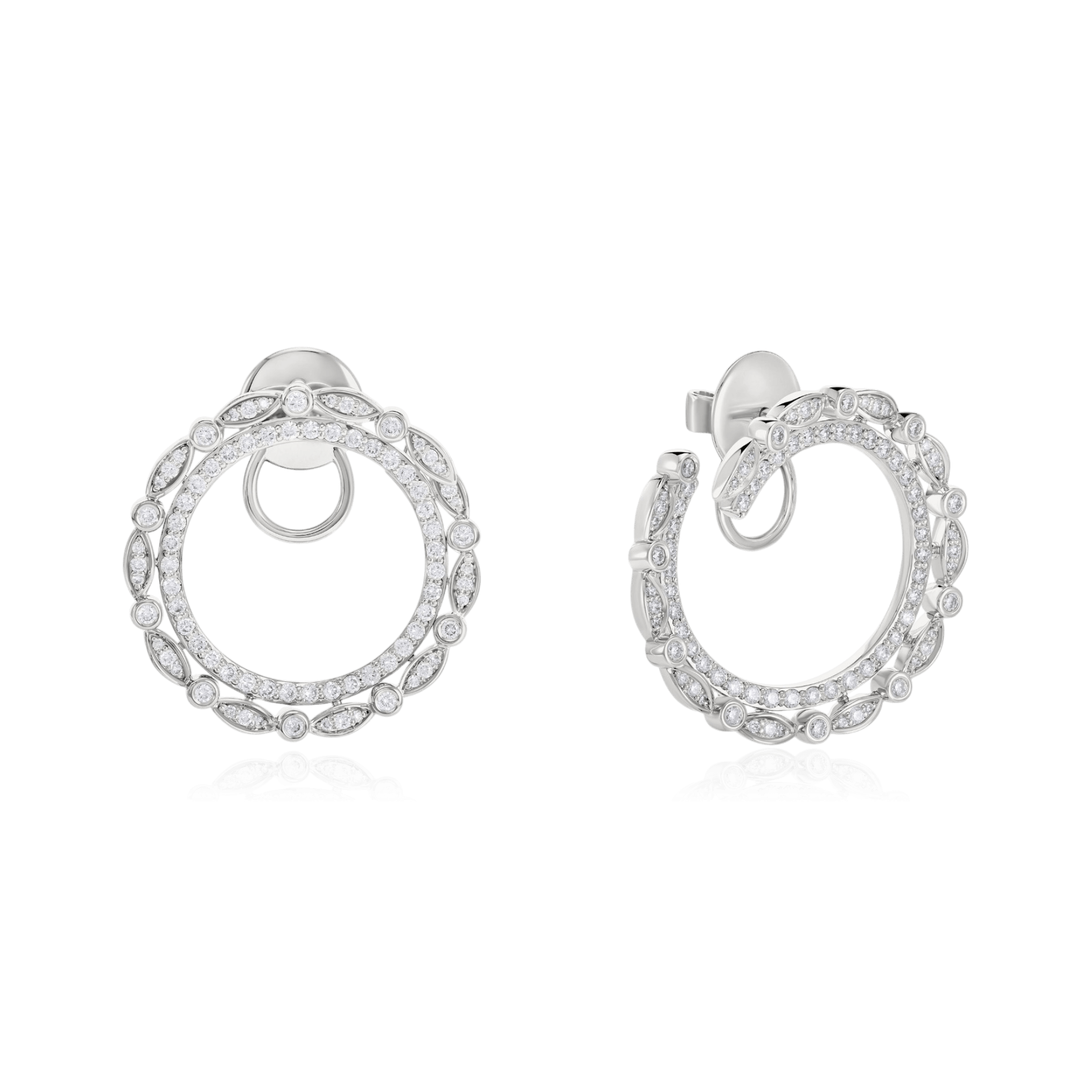 Серьги с бриллиантами из белого золота 585 пробы (арт. 130899)