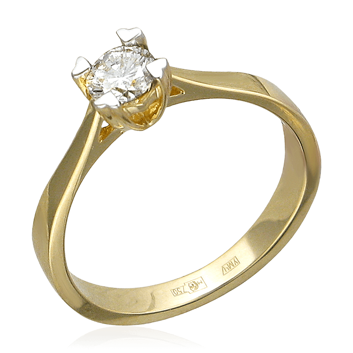 Кольцо с бриллиантами из комбинированного золота 750 (арт. 74651)