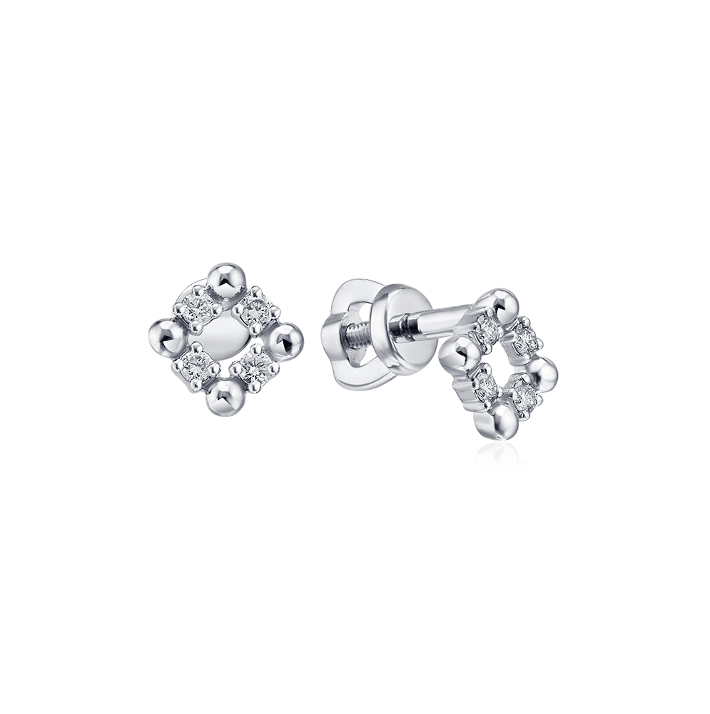 Серьги с бриллиантами из белого золота 585 пробы (арт. 126838)