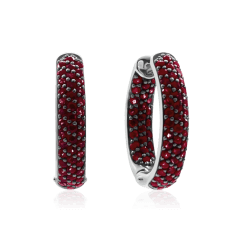Серьги с рубином из белого золота 585 пробы (арт. 66636)