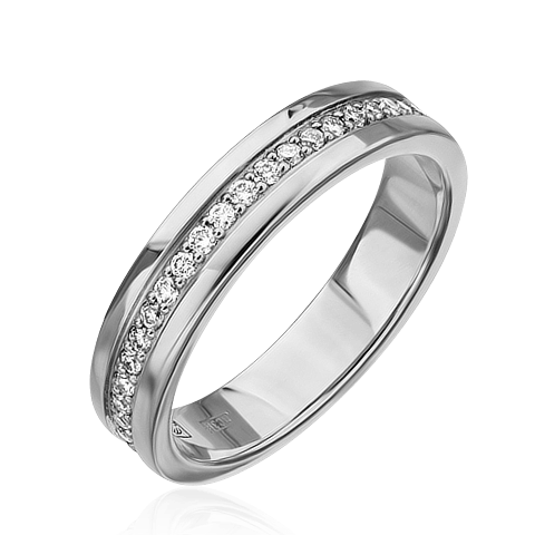 Кольцо с бриллиантами из белого золота 585, фото № 1