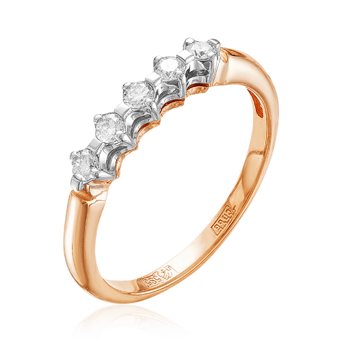 Кольцо с бриллиантами из комбинированного золота 585 (арт. 48124)