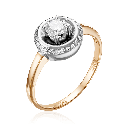 Кольцо с бриллиантами из комбинированного золота 585 (арт. 57970)