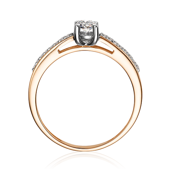 Кольцо с бриллиантами из красного золота 585 пробы, фото № 7