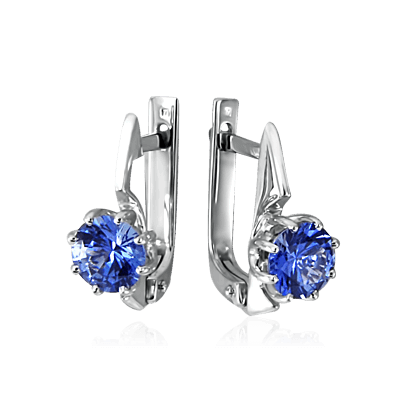 

Серьги с сапфиром из белого золота 585 пробы