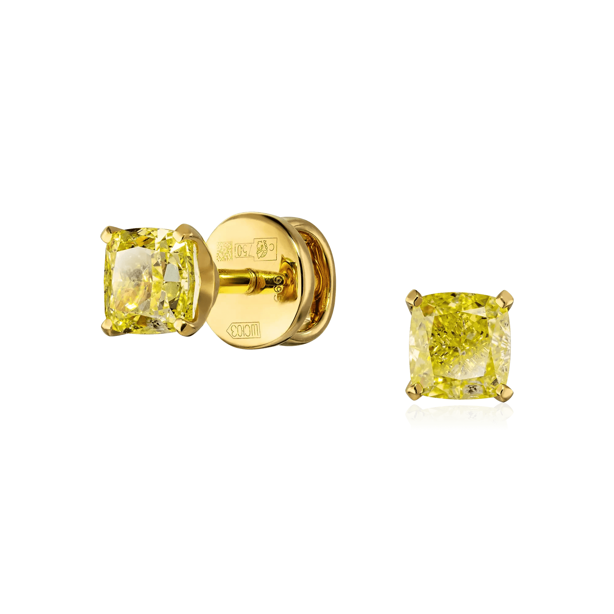 Серьги с бриллиантами из желтого золота 750 пробы (арт. 101780)