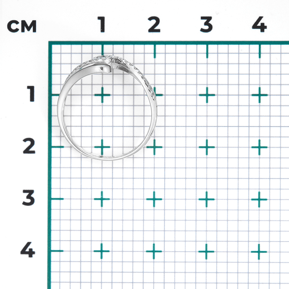 Кольцо с бриллиантами из белого золота 585, фото № 3