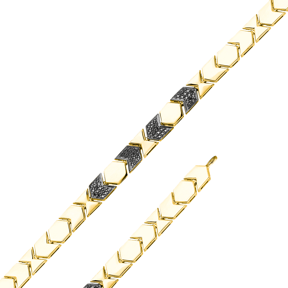 Браслет с бриллиантами из желтого золота 585 пробы (арт. 89961)