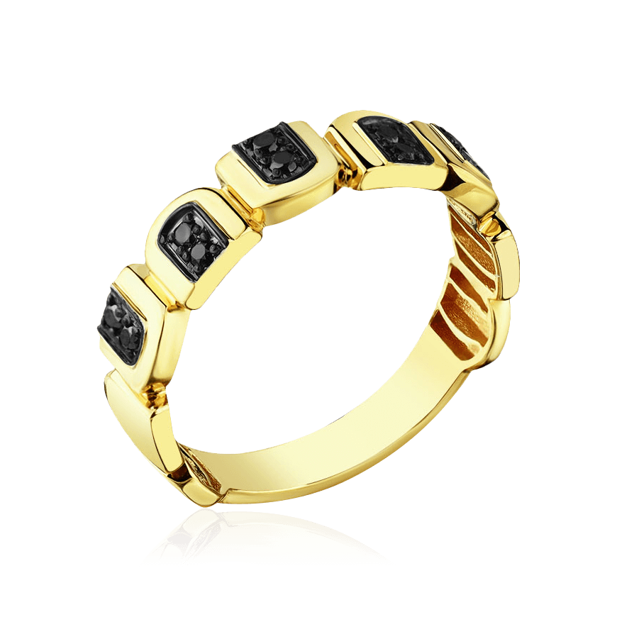 Кольцо с бриллиантами из желтого золота 585 пробы (арт. 103532)