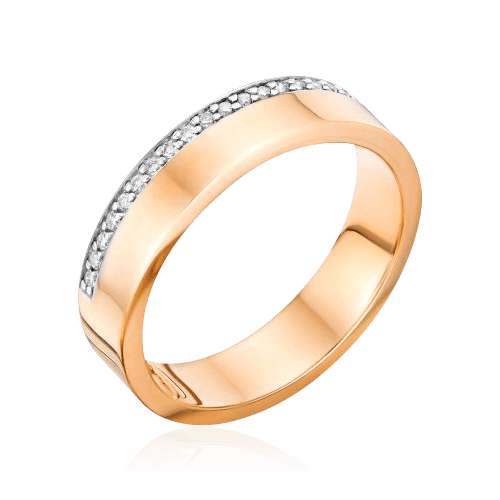 Кольцо с бриллиантами из красного золота 585 пробы (арт. 65541)