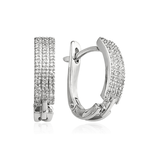 Серьги с бриллиантами из белого золота 585 пробы, фото № 1