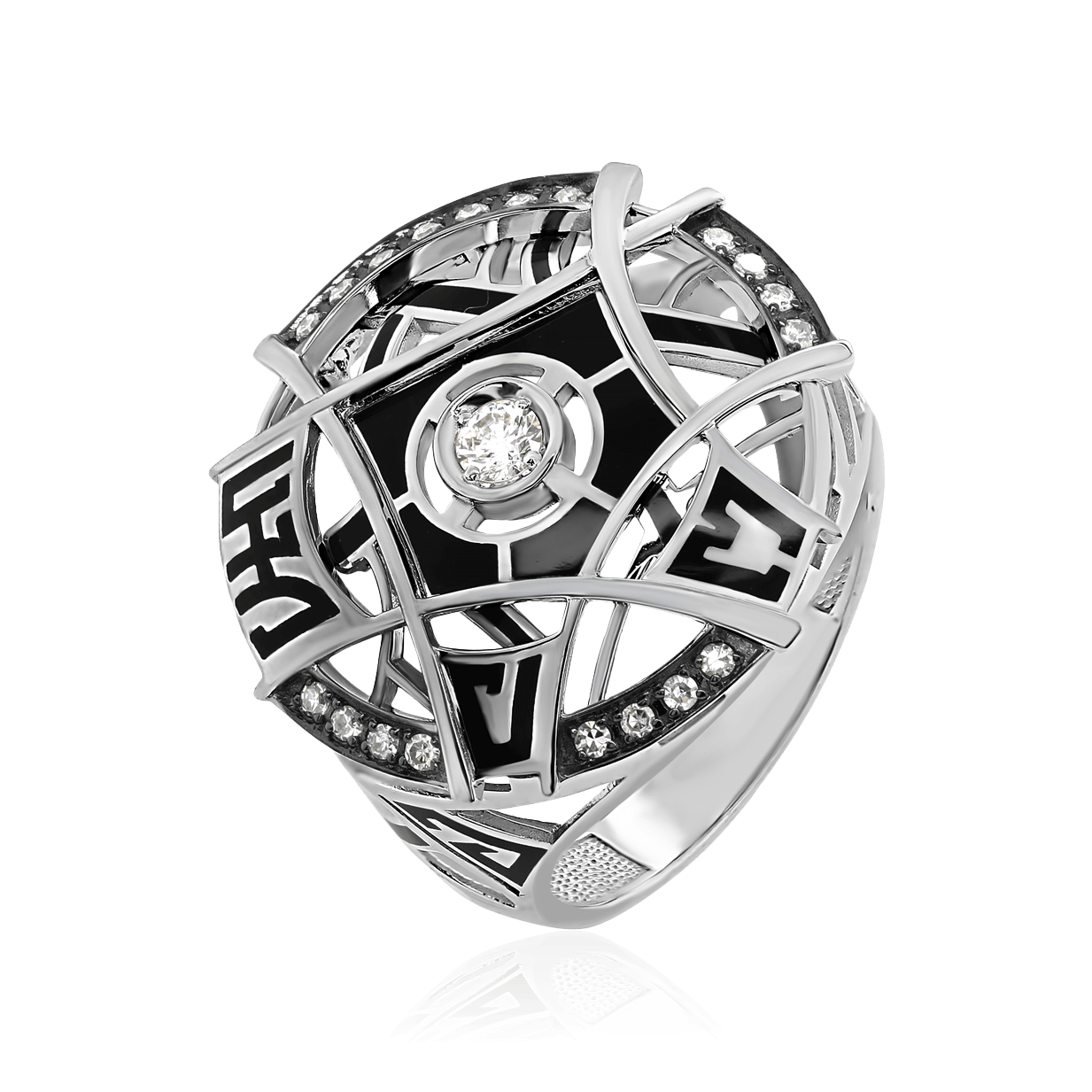 Кольцо с бриллиантами из белого золота 585 пробы (арт. 104026)