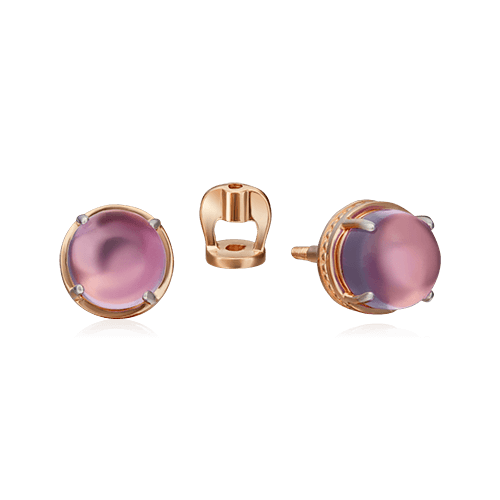 Серьги с аметистом из красного золота 585 пробы (арт. 84070)