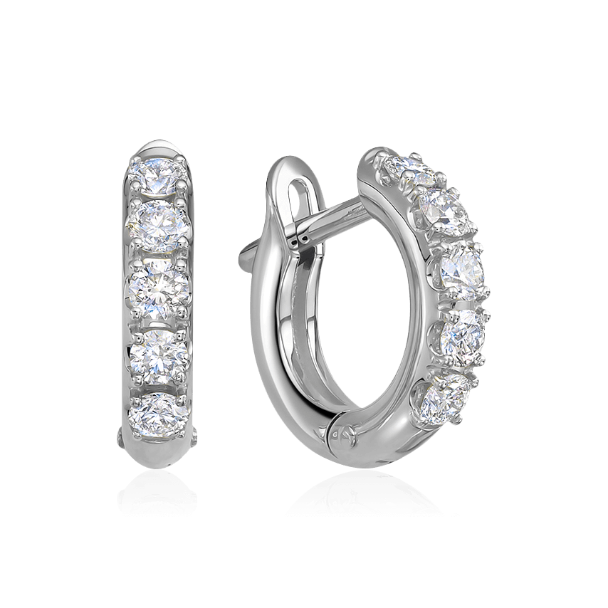 Серьги с бриллиантами из белого золота 585 пробы, фото № 1