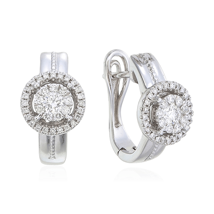 Серьги с бриллиантами из белого золота 585 пробы (арт. 75357)