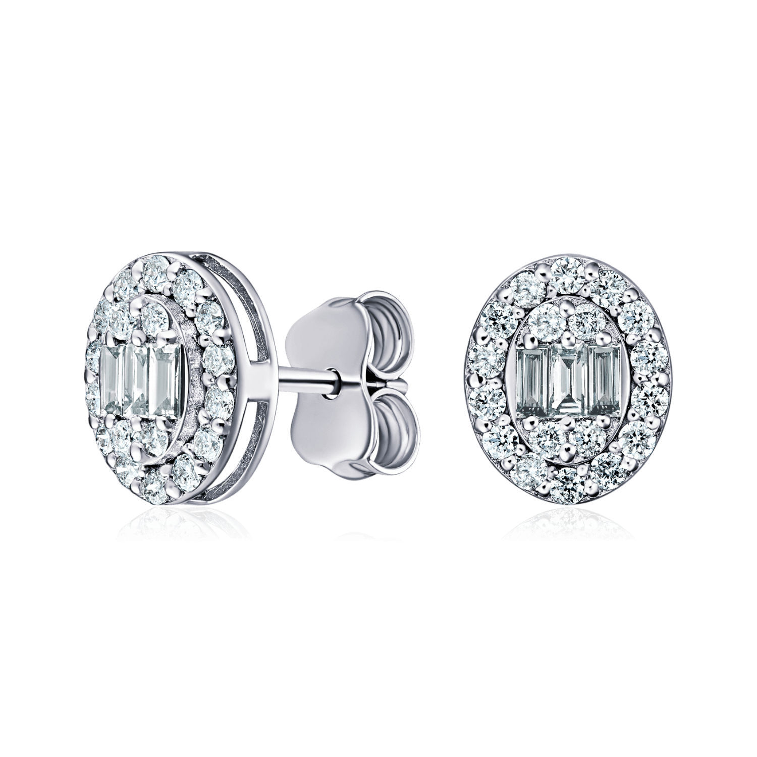 Серьги с бриллиантами из белого золота 750 пробы (арт. 133967)