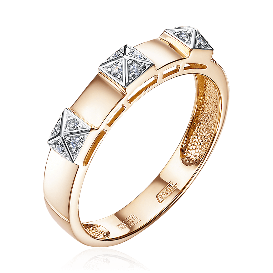 Кольцо с бриллиантами из комбинированного золота 585 (арт. 88992)