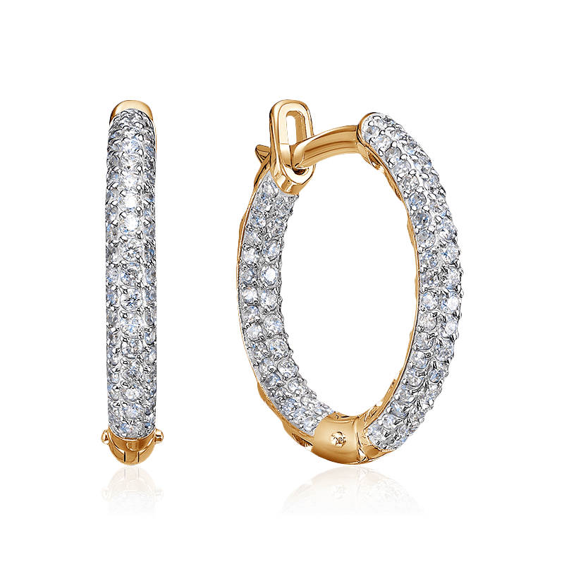 Серьги с бриллиантами из красного золота 585 пробы (арт. 118507)